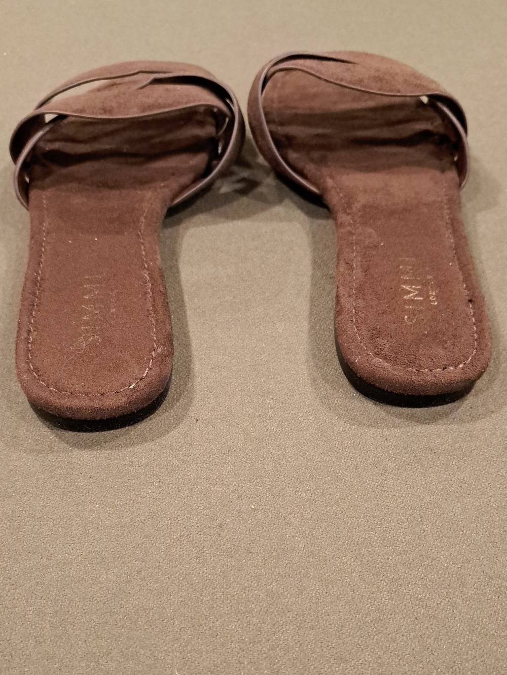 Simmi London Jade Brown Faux Suede Crossover Flats Sandals - Size: 10 - Picture 6 of 10